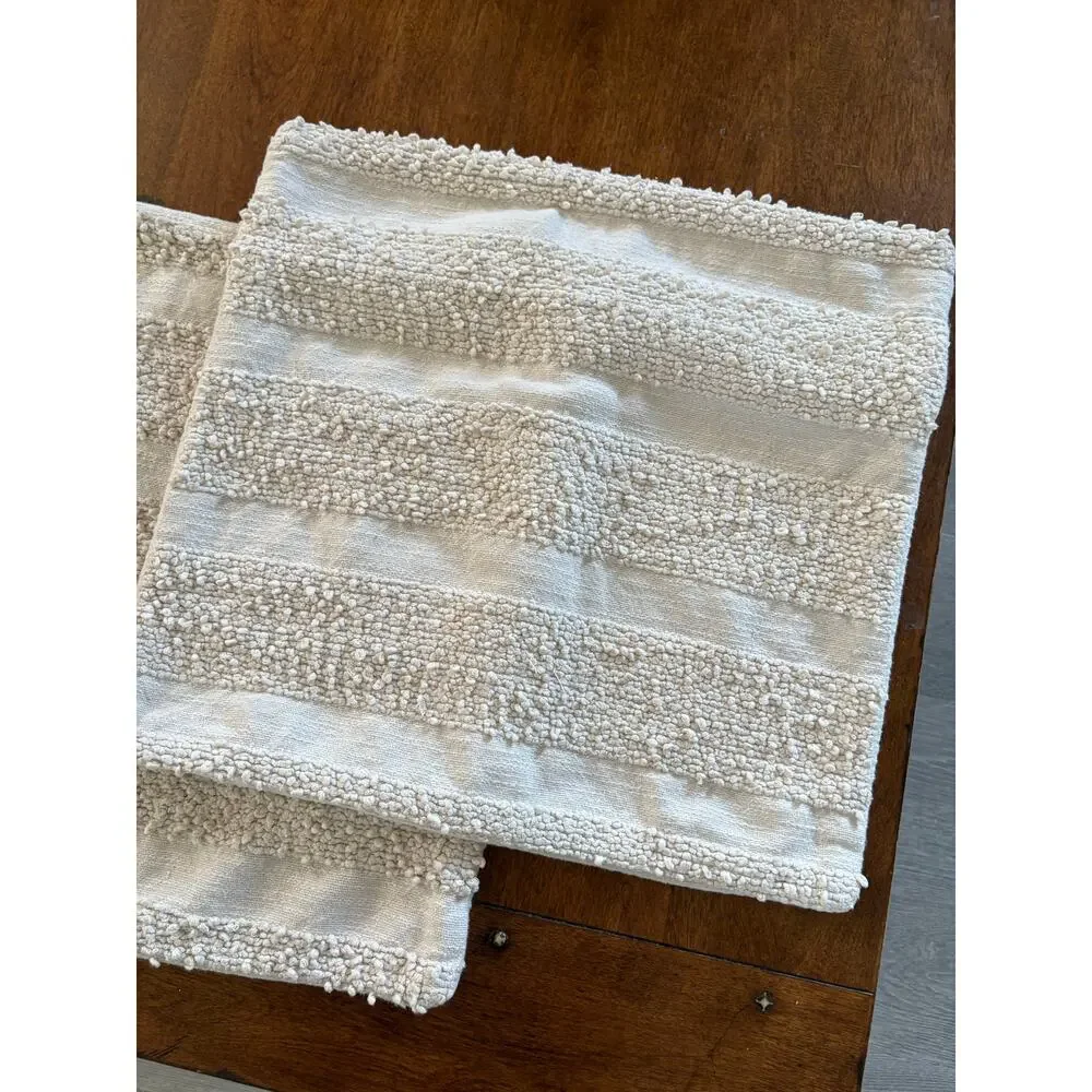 IKEA Golstarr Boho Textured Cushion Pillow Cover Natural Cream Set of 2